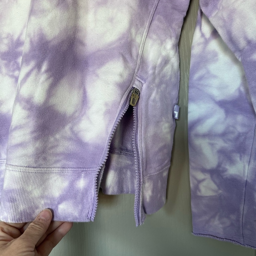 JoyLab Lavender tie-dye style Sweatshirt with side zipper - Picture 3 of 9